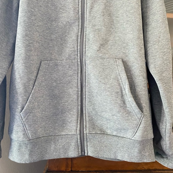 Puma Unisex Grey Zip-Up Cotton Sweatshirt - Picture 5 of 14